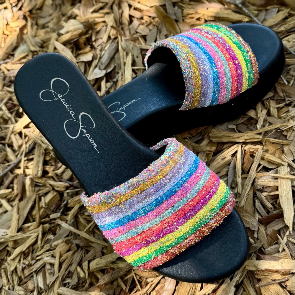 Jessica Simpson Multicolor Slide Sandals